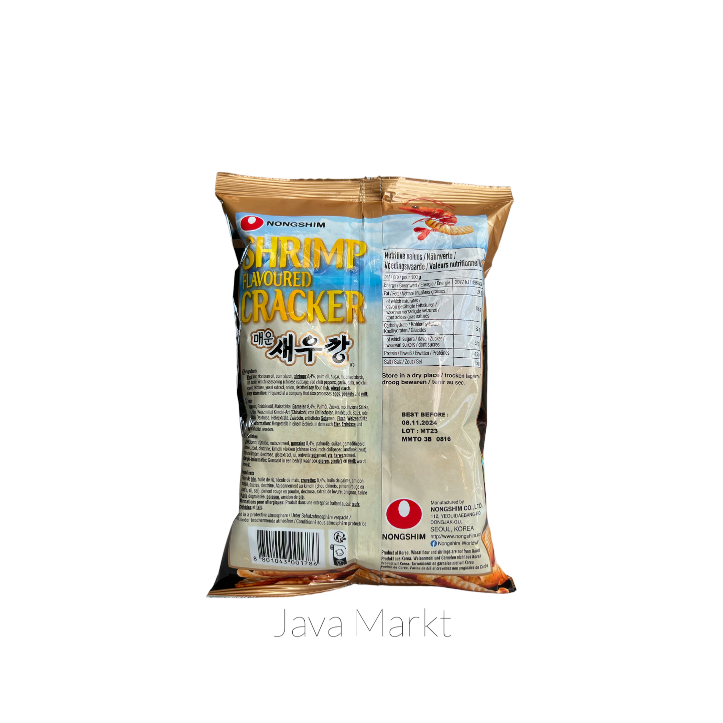 Nong Shim Shrimp Flavoured Cracker Hot & Spicy - Java Markt