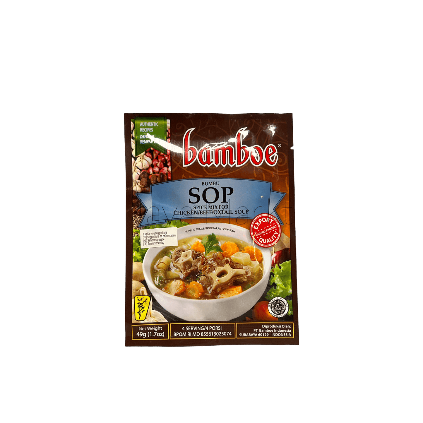 Bamboe Bumbu Sop Gewürzpaste von Oriental Merchant in einer Schale mit dunkler, cremiger Konsistenz
