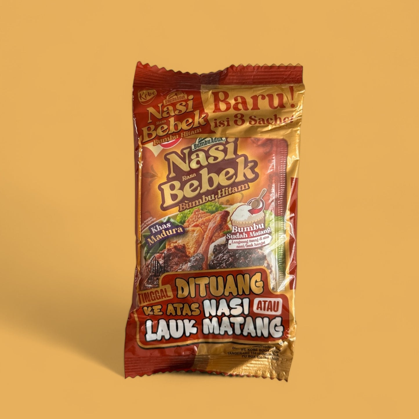 Vanka Kawat Kobe Gewürzpaste Nasi Rasa Bebek mit schwarzer Bumbu, cremige Textur und dunkle Farbe, für aromatisches Gericht