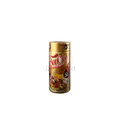 Kobe Boncabe Level 30 Kräuter und Gewürze von Nesia Food, Nahaufnahme der Verpackung mit Kräutern und Gewürzanteilen