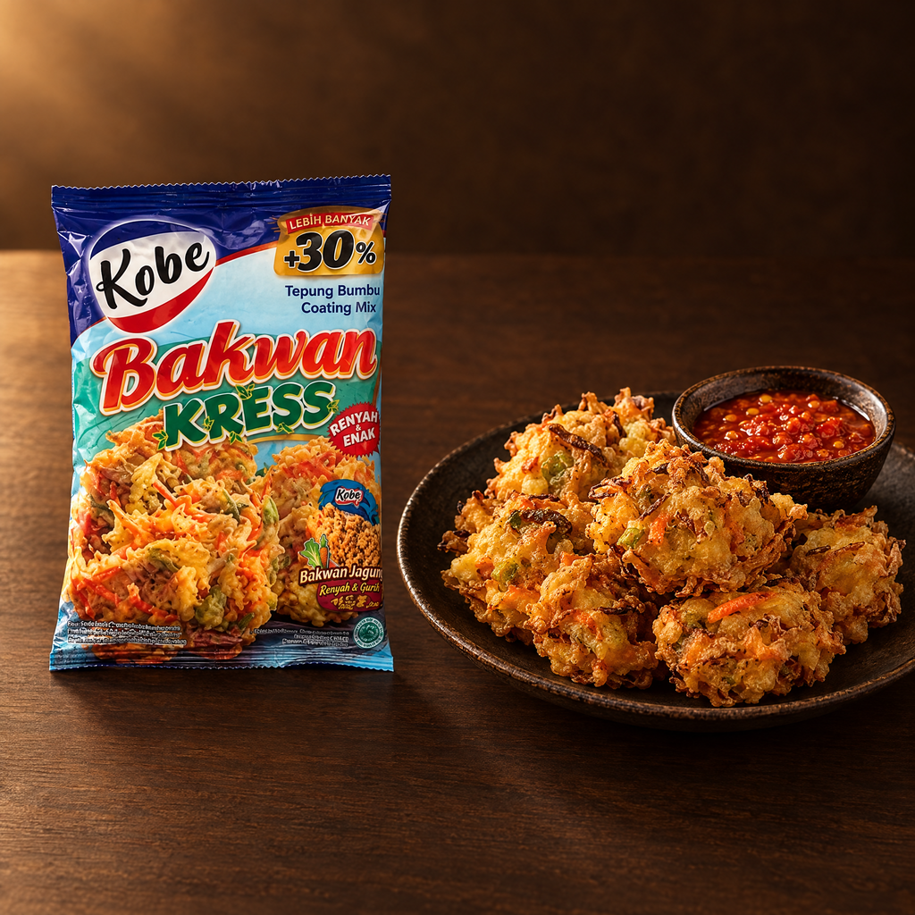 Kobe Tepung Bakwan Kress 72g – Packung mit knusprigen Bakwan