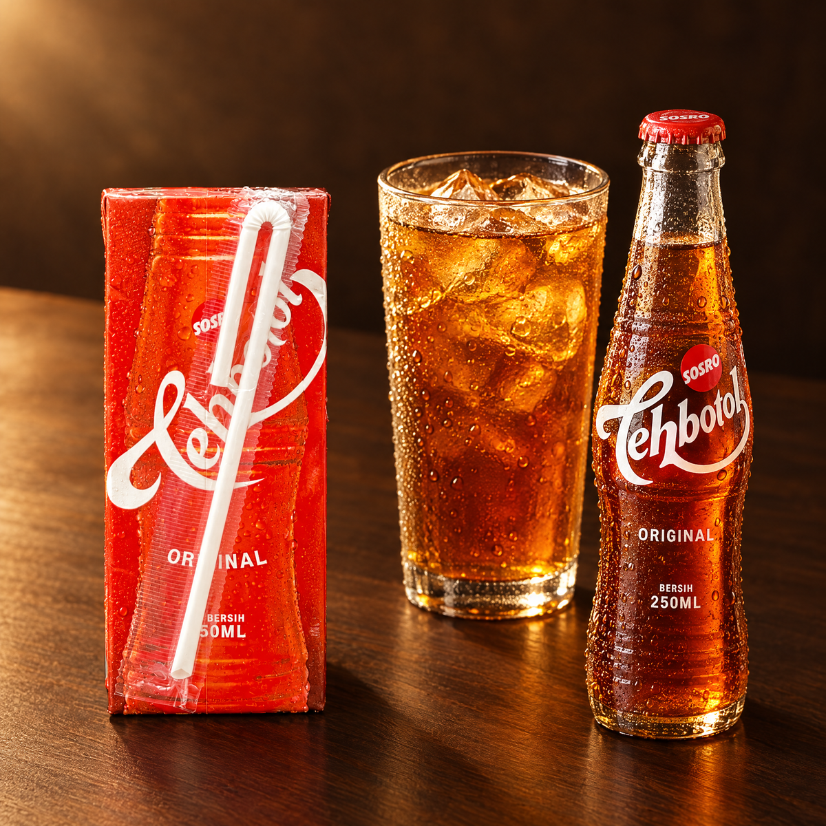 Teh Botol 250ml Sosro Karton – Karton mit Jasmin-Eistee im Glas