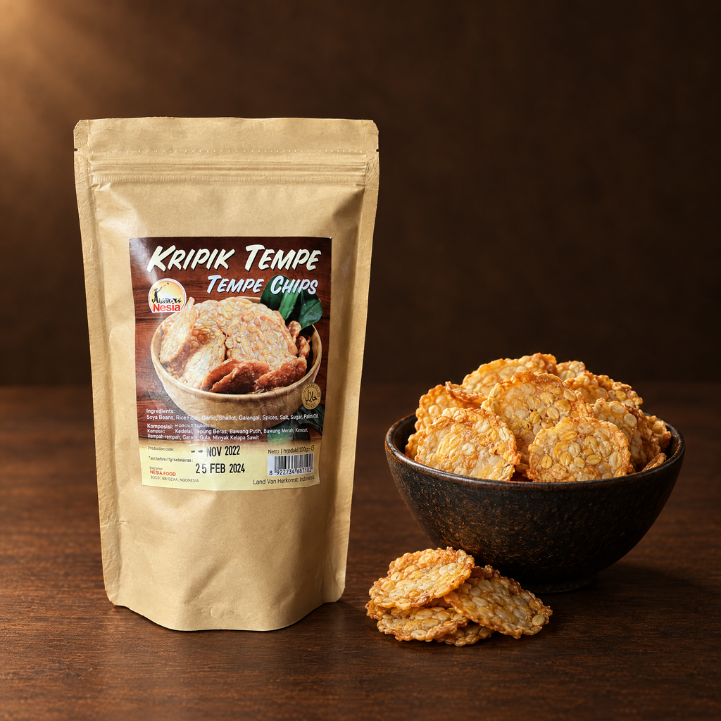 Keripik Tempe 100g – Packung mit Tempeh-Chips