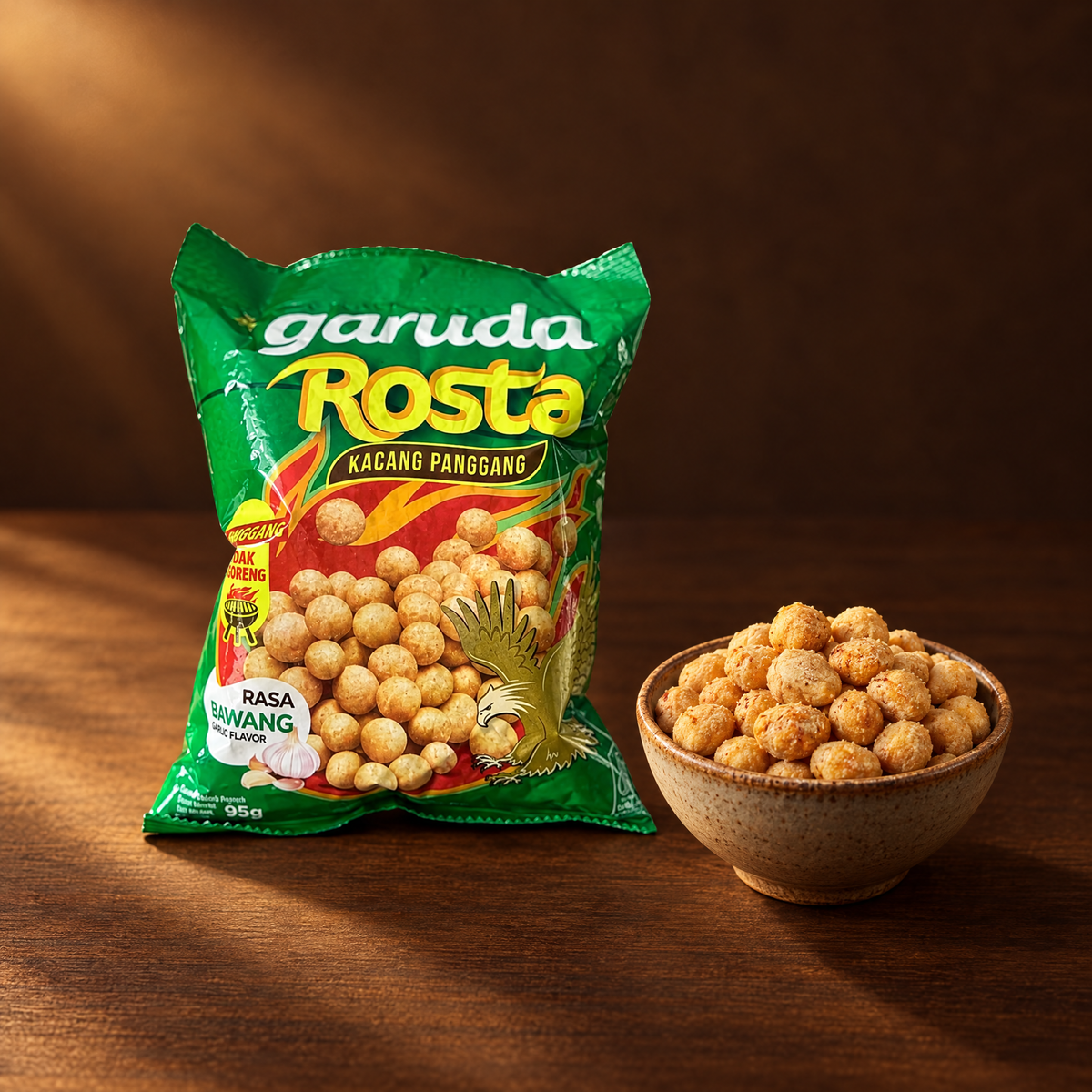 Garuda Rosta Kacang Panggang Rasa Bawang 95 g – Packung mit gerösteten Erdnüssen
