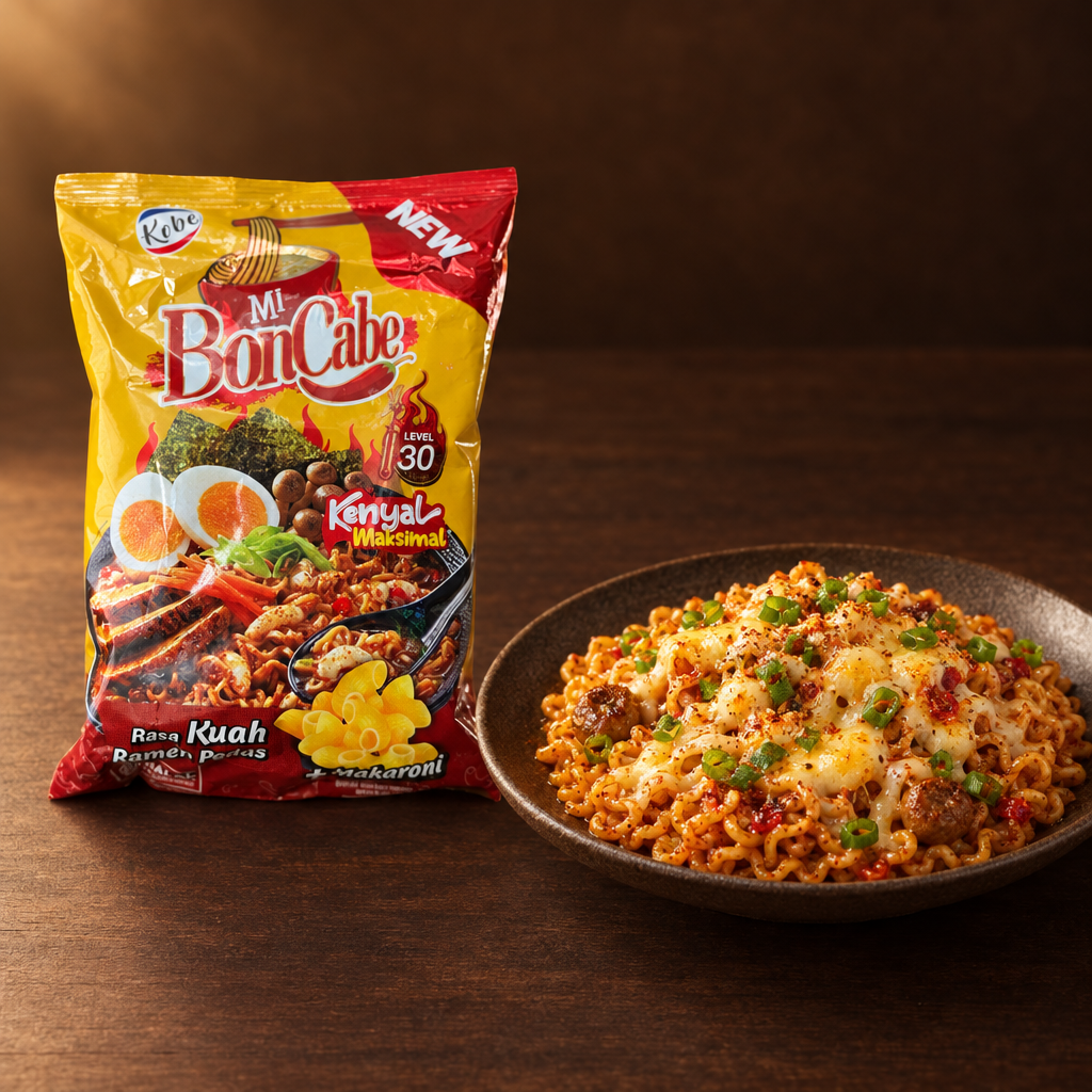 Kobe Mie Instan Ramen Pedas Level 30 90 g – Packung mit scharfer Ramen-Suppe