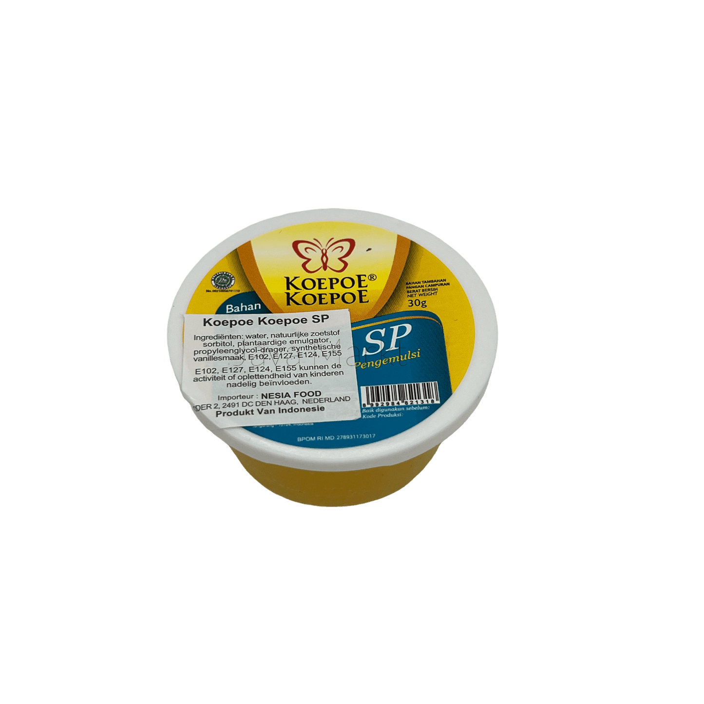 SP Pengemulsi von Koepoe Koepoe, Nesia Food, für Back- und Kochzutaten, in einer Packung mit weißem Pulver.