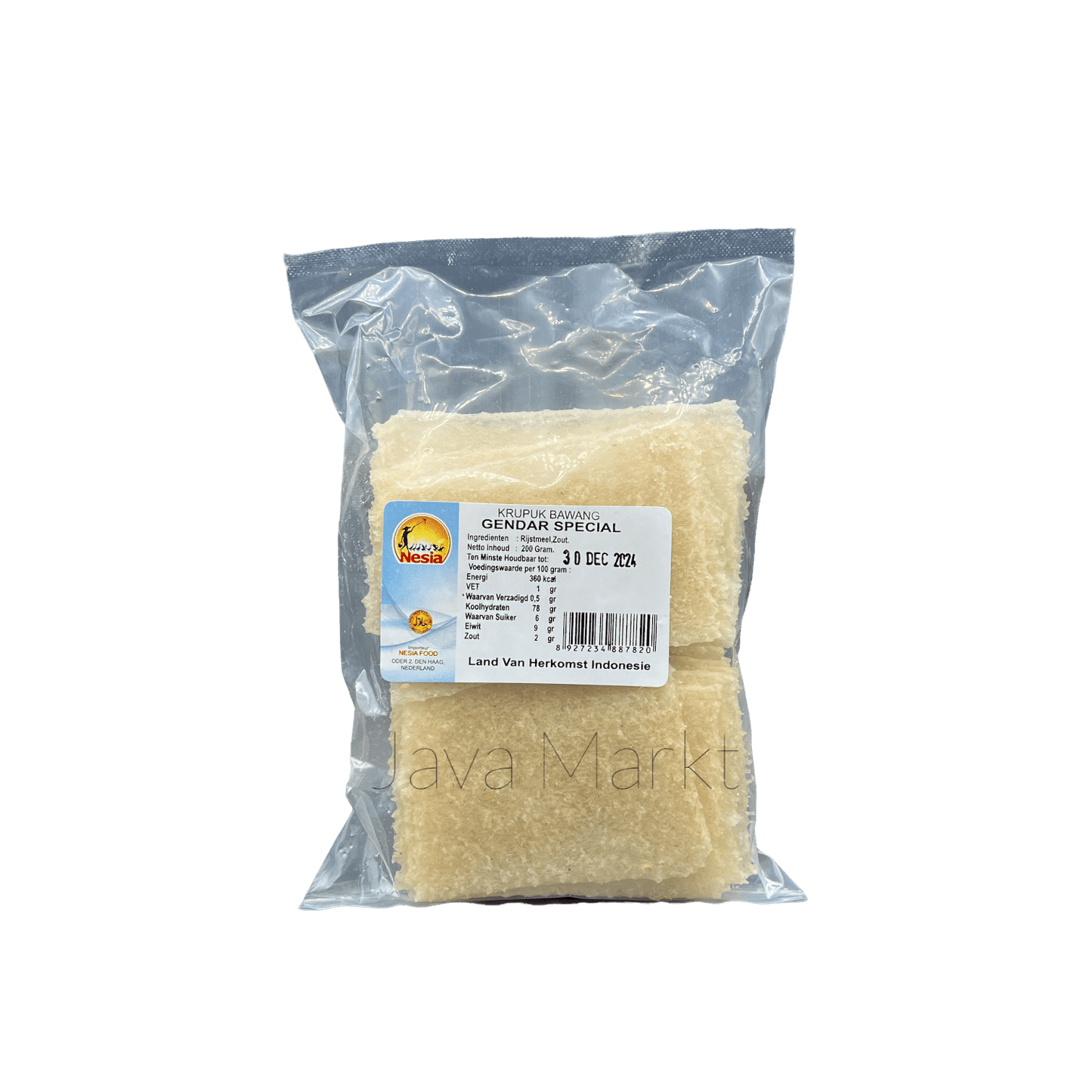 Knusprige Kerupuk Gendar Spesial von Nesia Food, traditionelle indonesische Lebensmittel mit goldbrauner Farbe und knuspriger Textur