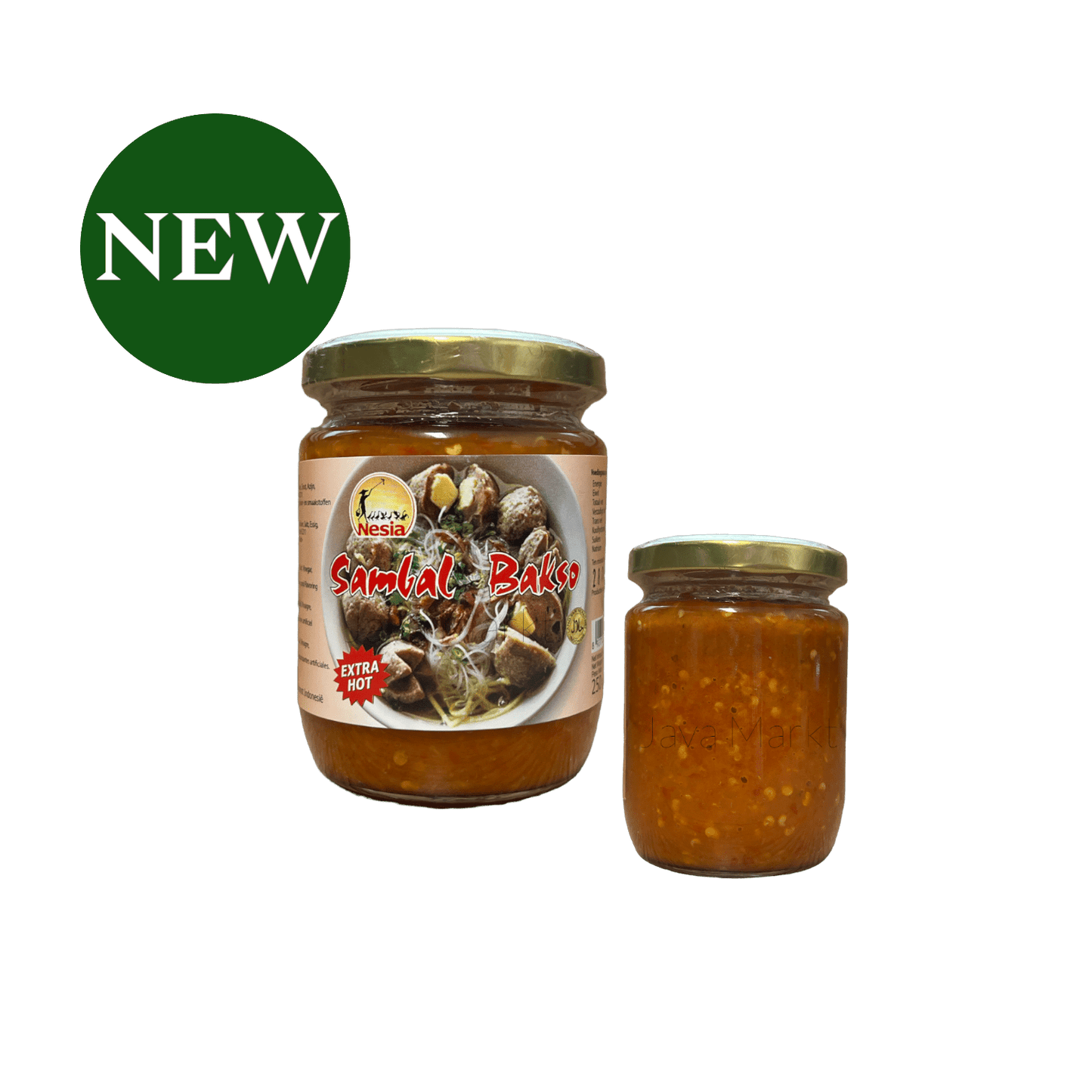 Scharfer Sambal Bakso von Nesia Food, würzige rote Soße in 125g Packung, ideal für asiatische Gerichte und Fleischbällchen.
