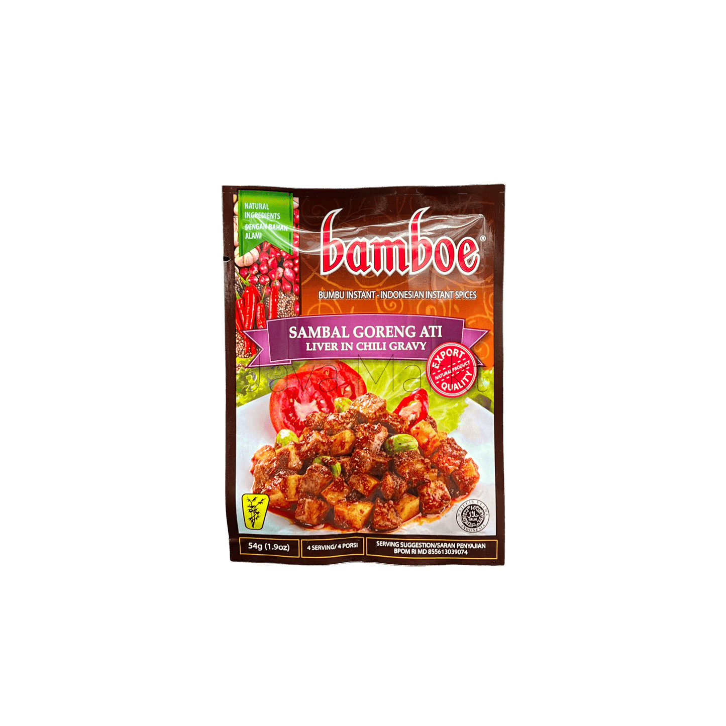 Bamboe Sambal Goreng Ati Gewürzpaste von Oriental Merchant, cremige rote Gewürzpaste für indonesische Gerichte