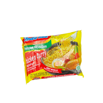 Vanka Kawat Instant Nudeln Indomie Kari Ayam, schüssel mit cremiger Curry-Hühnchen-Nudelsuppe, fertig zubereitet