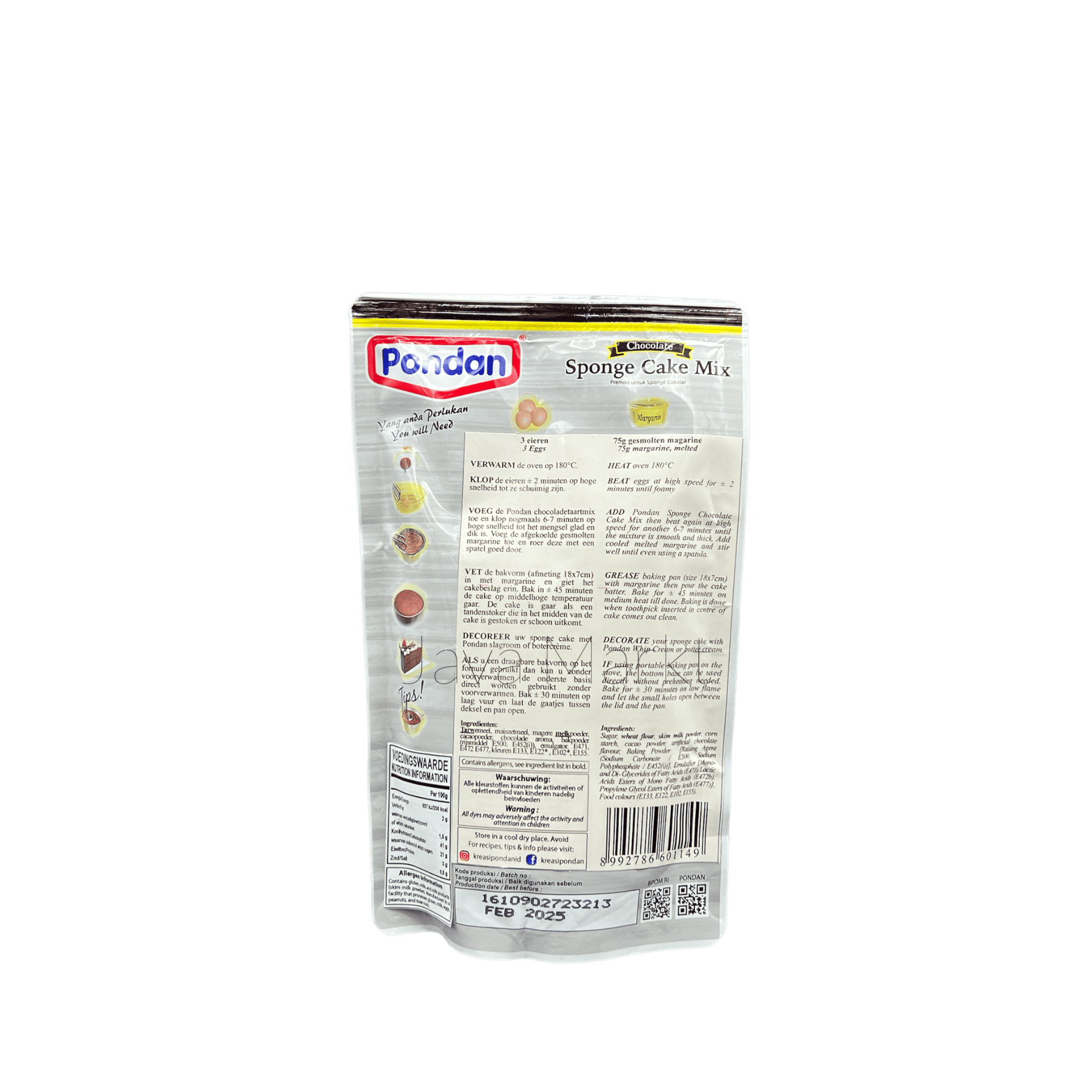 Pondan Sponge Cake Mix - Chocolate - Java Markt