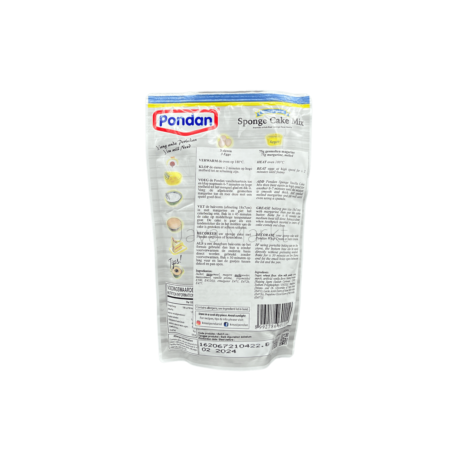 Pondan Sponge Cake Mix - Vanilla - Java Markt