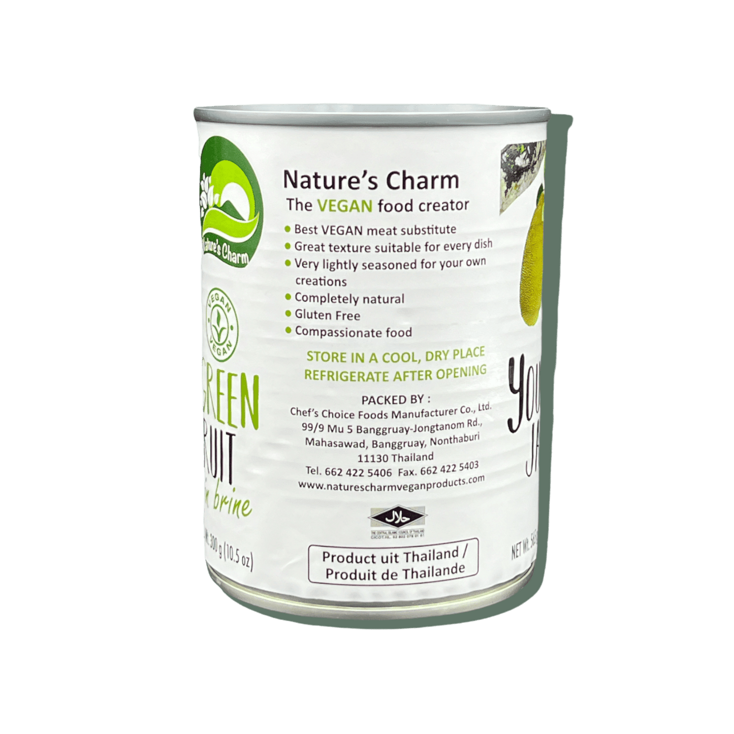 Vanka Kawat Nature's Charm Nangka Muda, veganes Lebensmittel mit frischer, grüner Jackfrucht in natürlicher Präsentation.
