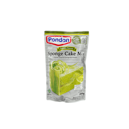 Pondan Sponge Cake Mix Pandan von Vanka Kawat, feiner Teigmix für Pandan-Kuchen, in Packung mit grünem Pandan-Flavor.